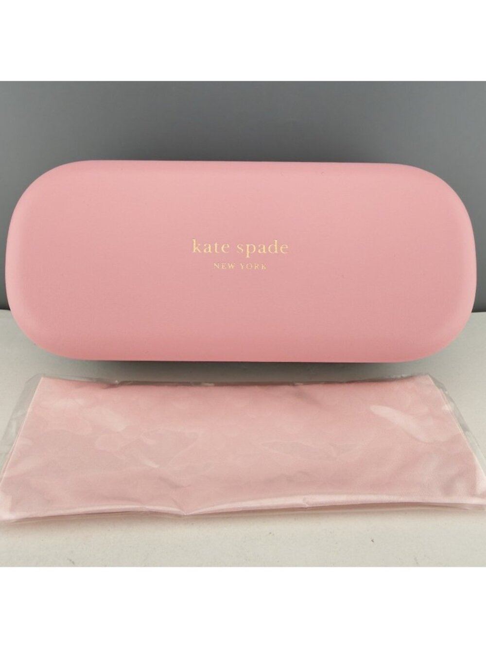 Kate Spade Large Clamshell Hard Case Pink Green Eyeglasses Sunglasses Cloth